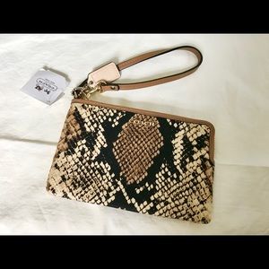 NWT Coach Madison Python Print Wristlet